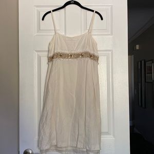 Harve bernard linen dress wit sequence accent size 10